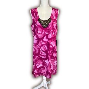NWT Simply Vera by Vera Wang ‘Vibrance’ Ribbon Print Purple Dress Size Large